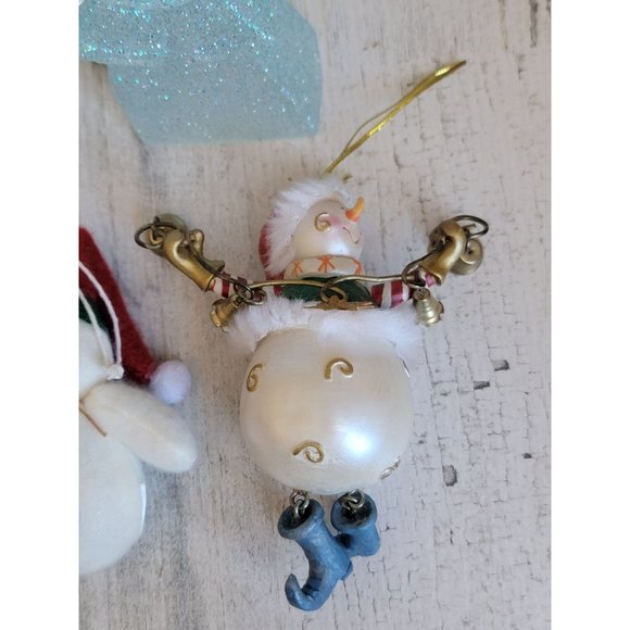 Snowmen variety lot glitter set snow ornament Xmas - Picture 7 of 12